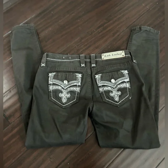 Rock Revival Women’s Black Celinda Skinny Jeans 29 Stones - Picture 6 of 7